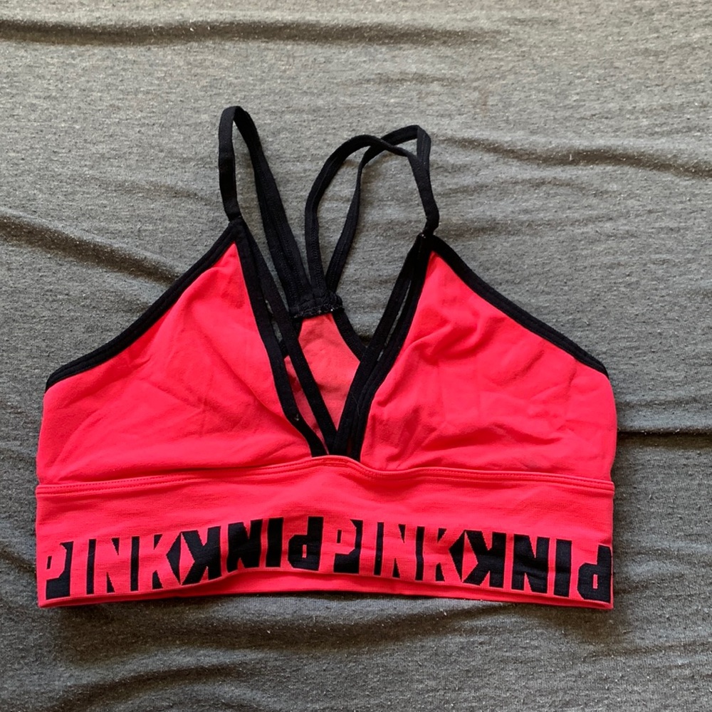 Pink sports bra